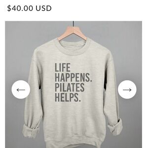 New Pilates sweatshirt Sz M Oatmeal